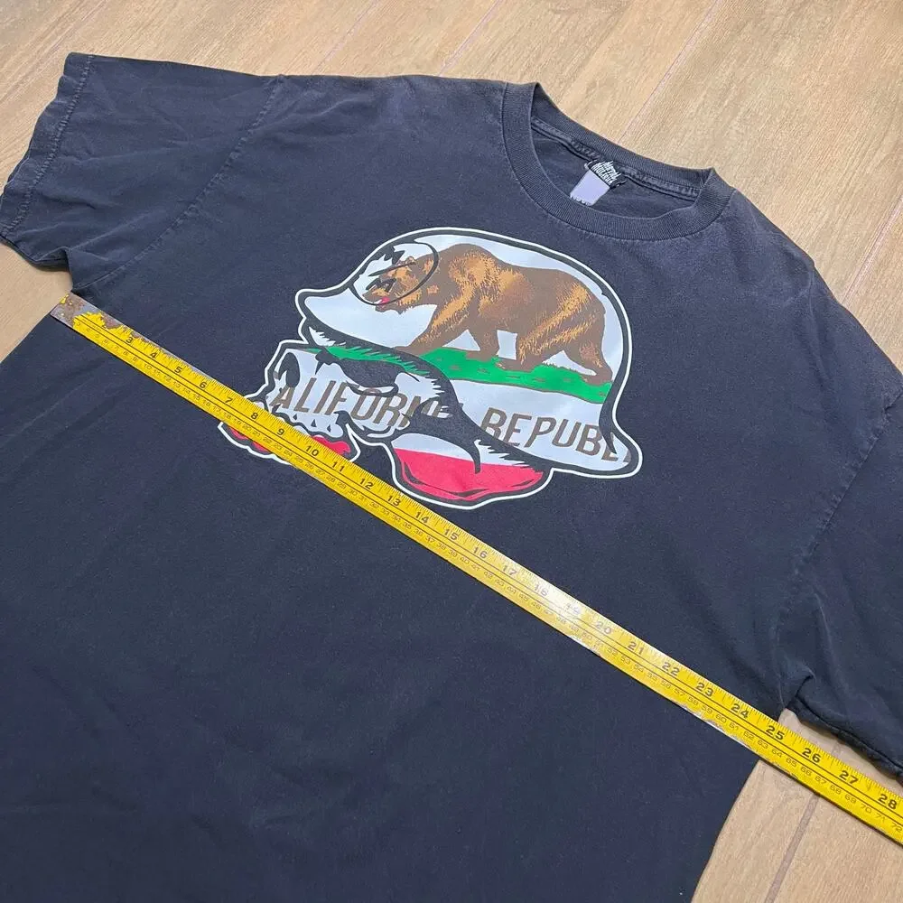 Y2K Metal Mulisha California‎ Republic Black Graphic T-Shirt size XL vintage